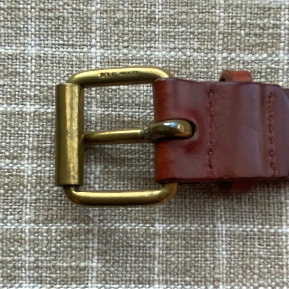 Calvin Klein Brown Leather Belt with Brass Buckle - Picture 2 of 11